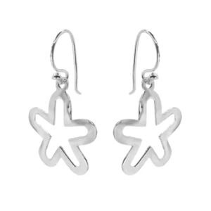 Aros de Plata 925 Diseño Flores Martilladas
