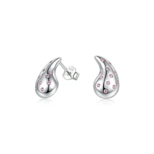 Aros de Plata 925 Estilo Gota Circones Rosa Francia Aros de Plata 925 Estilo Gota Circones Rosa Francia