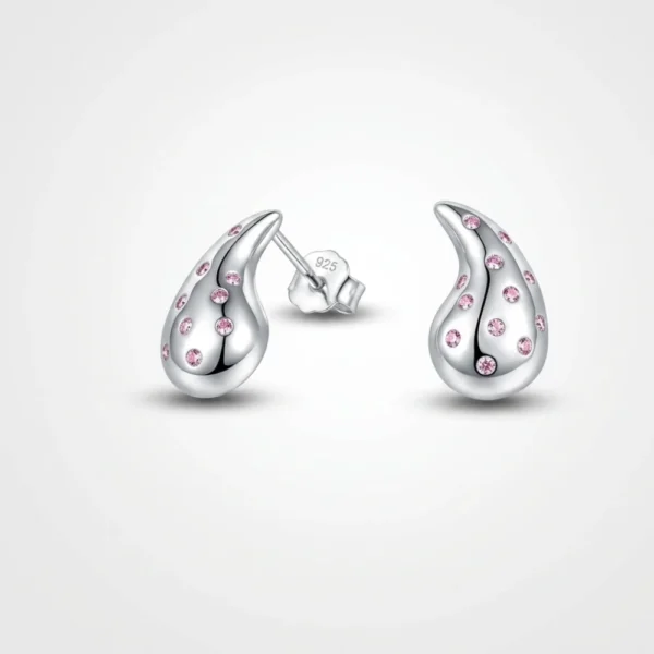 Aros de Plata 925 Estilo Gota Circones Rosa Francia Fondo Aros de Plata 925 Estilo Gota Circones Rosa Francia Fondo