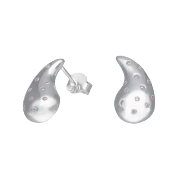 Aros de Plata 925  Estilo Gota Circones Rosa Francia Aros de Plata 925 Estilo Gota Circones Rosa Francia