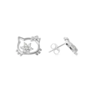 Aros de Plata 925 Figura Hello Kitty Con Circones