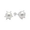 Aros de Plata 925 Perla con Pistilo Aros de Plata 925 Perla con Pistilo
