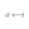 Aros de Plata 925 Piercing de Tope con Diseño Corazón Circones