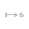 Aros de Plata 925 Piercing de Tope con Diseño Corazón Circones Derecha