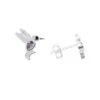 Aros de Plata 925 con Colibríes y Circón Lavanda
