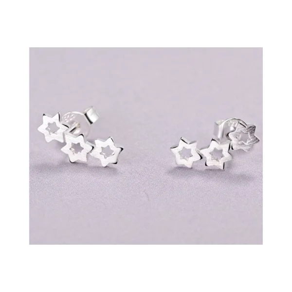 Aros de Plata Diseño 3 Estrellas Fondo Aros de Plata Diseño 3 Estrellas Fondo