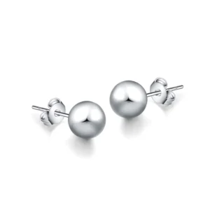 Aros de Plata Esferas Lisas