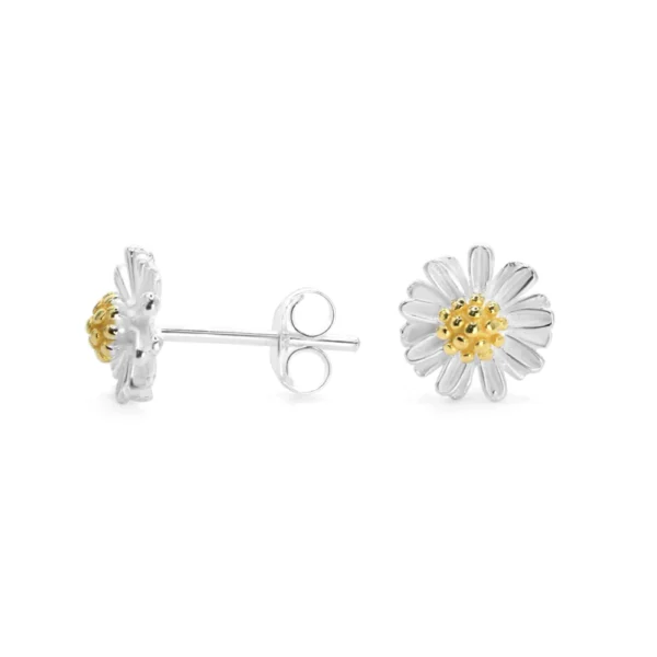 Aros de Plata Pequeñas Margaritas Derecha Aros de Plata Pequeñas Margaritas Derecha
