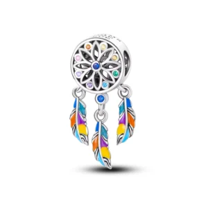 Charm Circular con Circones y Alas Colgantes