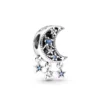Charm Luna y Estrellas Colgantes con Circones