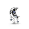 Charm Plateado Luna y Estrellas Colgantes con Circones Charm Plateado Luna y Estrellas Colgantes con Circones