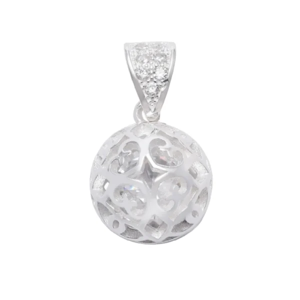 Colgante De Plata 925 Llamador De Ángeles y Circón Interior Derecha Colgante De Plata 925 Llamador De Ángeles y Circón Interior Derecha