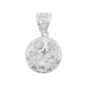 Colgante De Plata 925 Llamador De Ángeles y Circón Interior