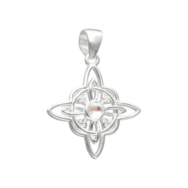 Colgante De Plata 925 Nudo de Brujas Piedra Luna Derecha Colgante De Plata 925 Nudo de Brujas Piedra Luna Derecha