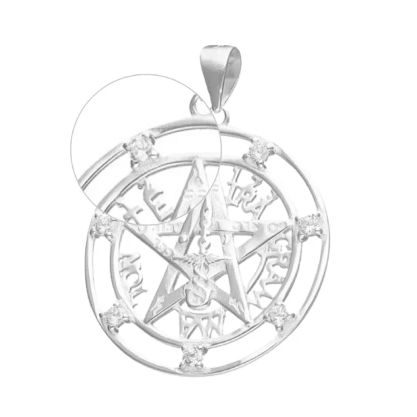 Colgante De Plata Tetragrammaton Circones 24 mm_Lupa Colgante De Plata Tetragrammaton Circones 24 mm_Lupa