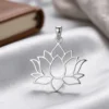 Colgante de Plata 925 Flor de Loto Fondo Colgante de Plata 925 Flor de Loto Fondo