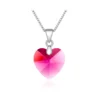 Collar De Plata 925 Corazón Cristal Rosa Collar De Plata 925 Corazón Cristal Rosa