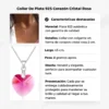 Collar De Plata 925 Corazón Cristal Rosa Caracteristicas Collar De Plata 925 Corazón Cristal Rosa Caracteristicas