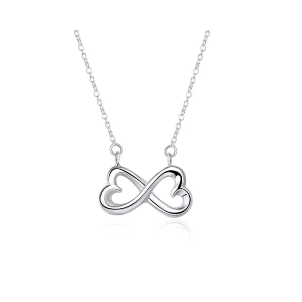 Collar Plateado Con Colgante Infinito 45 cm Collar Plateado Con Colgante Infinito 45 cm