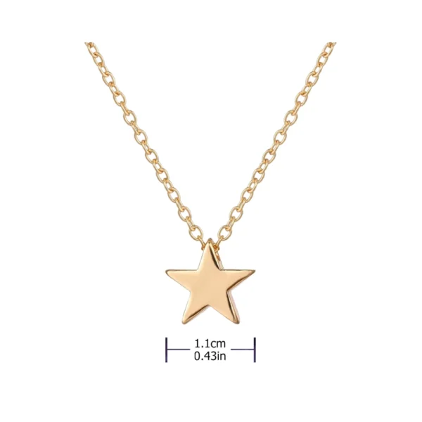 Collar con Colgante de Acero Estrella Dorado Medidas Collar con Colgante de Acero Estrella Dorado Medidas