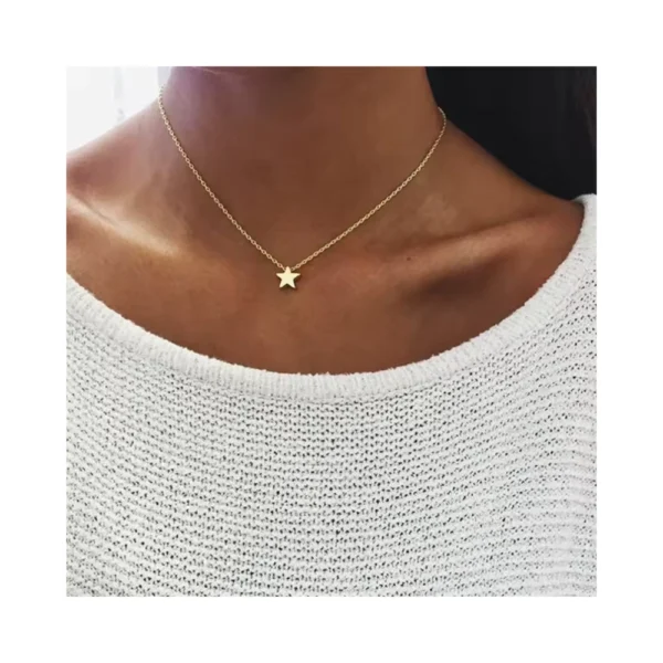 Collar con Colgante de Acero Estrella Dorado Modelo Collar con Colgante de Acero Estrella Dorado Modelo