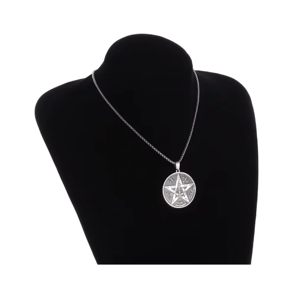 Collar de Acero con Colgante Tetragrammaton 60 cm Exhibicion