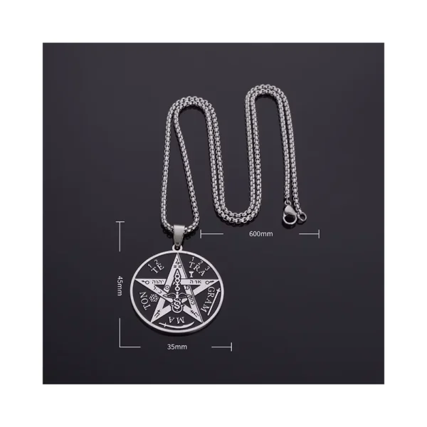 Collar de Acero con Colgante Tetragrammaton 60 cm Medidas