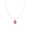 Collar de Plata Con Colgante Piedra Lunar Cristal Rosa 45 cm Collar de Plata Con Colgante Piedra Lunar Cristal Rosa 45 cm