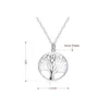 Conjunto De Plata Collar y Aros Árbol De La Vida Colgante medidas