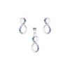 Conjunto de Aros y Colgante De Plata 925 Infinito Con Circones