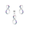 Conjunto de Aros y Colgante De Plata 925 Infinito Con Circones Derecha