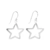 Conjunto de Plata 925 Con Figuras de Estrellas Satinadas Aros