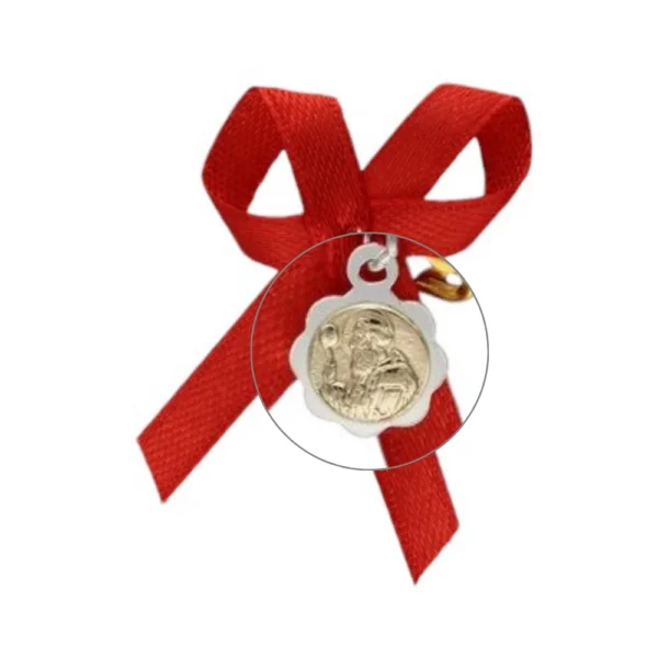 Medalla De Plata 925 San Benito Con Cinta Roja Zoom Medalla De Plata 925 San Benito Con Cinta Roja Zoom