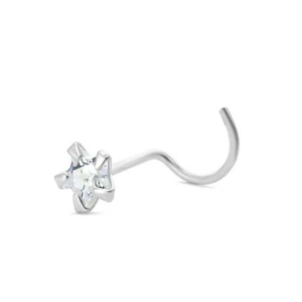 Piercing de Nariz de Plata 925 Estrella de Circón Derecha
