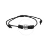 Pulsera Ajustable Negra Con Mostacilla De Plata 925 Zoom