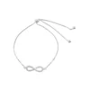 Pulsera De Plata 925 Ajustable Infinito Con Micro Circón Derecha