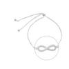 Pulsera De Plata 925 Ajustable Infinito Con Micro Circón Zoom