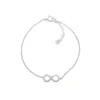 Pulsera De Plata 925 Infinito Liso 18 cm Derecha