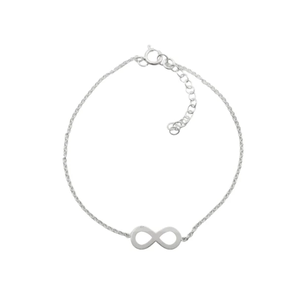 Pulsera De Plata 925 Infinito Liso 18 cm Derecha
