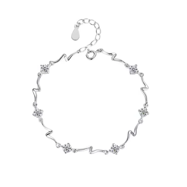 Pulsera Océano Con Circones Plateados Transparente Pulsera Océano Con Circones Plateados Transparente