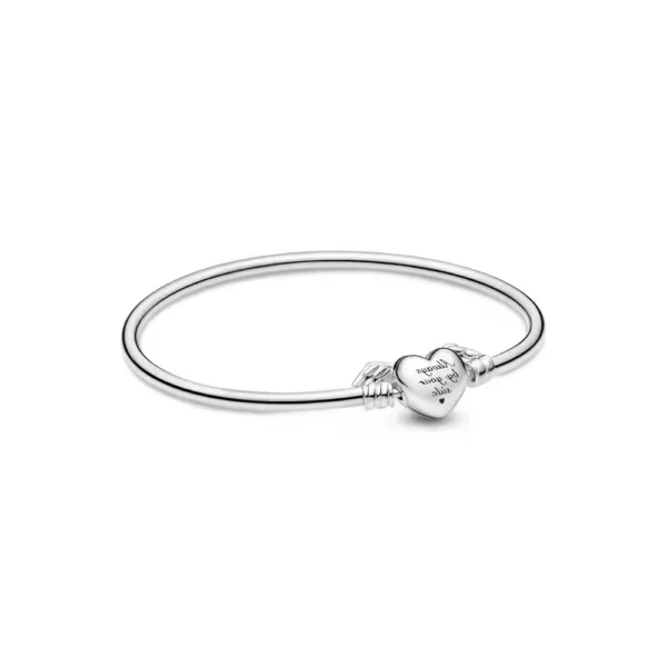 Pulsera Para Dijes O Charms Rígida Corazón Con Alas Derecha Pulsera Para Dijes O Charms Rígida Corazón Con Alas Derecha