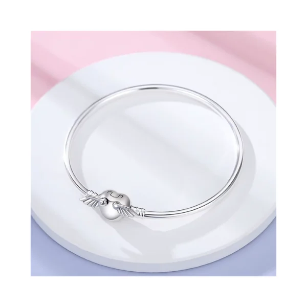 Pulsera Para Dijes O Charms Rígida Corazón Con Alas Atras Pulsera Para Dijes O Charms Rígida Corazón Con Alas Atras