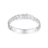 Pulsera Plateada Estilo Cubano 21 CM