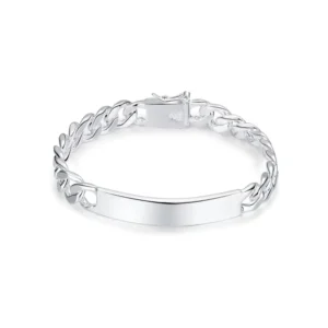 Pulsera Plateada Estilo Cubano 21 CM
