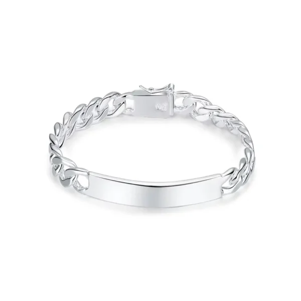 Pulsera Plateada Estilo Cubano 21 CM