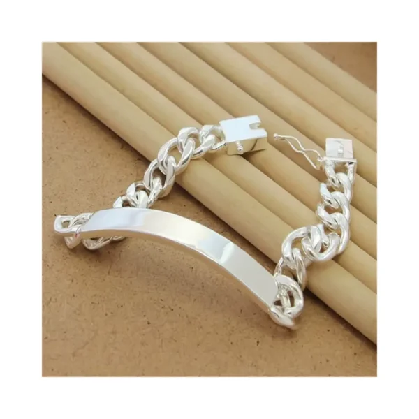 Pulsera Plata Estilo Cubano 21 cm Fondo