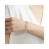 Pulsera Plateada Diseños Multicapa 17 cm Mano Pulsera Plateada Diseños Multicapa 17 cm Mano