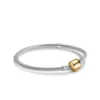 Pulsera Plateada Para Dijes o Charm Con Broche Dorado 21 cm