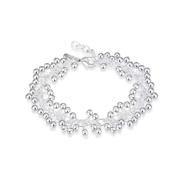 Pulsera Plateada Tipo Uvas Colgantes Pulsera Plateada Tipo Uvas Colgantes