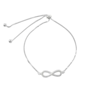 Pulsera de Plata 925 Ajustable Infinito con Microcircones Pulsera de Plata 925 Ajustable Infinito con Microcircones